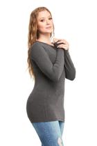 Blusa Manga Comprida Viscolycra Segunda Pele Gola Redonda C12