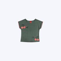 Blusa Manga Curta Cereja Infantil Menina Kyly 1001024 Preto