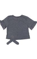 Blusa Manga Curta Cropped com Laço
