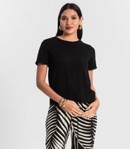 Blusa Manga Curta em Air Flow Rovitex Preto