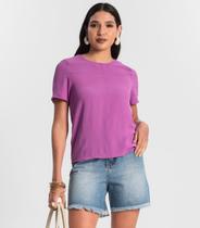 Blusa Manga Curta em Air Flow Rovitex Roxo