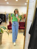 Blusa Manga Curta em Algodão Dzarm Blusa Manga Curta em Algodão Dzarm