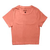 Blusa Manga Curta em Malha Algodão com Elastano Coral Tamanho P Basic+