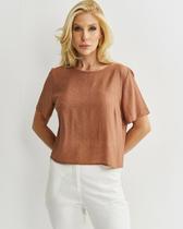 Blusa manga curta em viscose mista Savanna