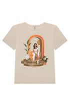 Blusa Manga Curta Estampada Moça Lunender - Conforto e Estilo