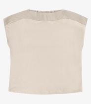 Blusa Manga Curta Feminina Plus Size Secret Glam Bege