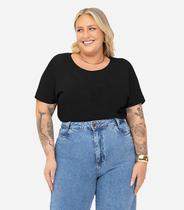 Blusa Manga Curta Feminina Plus Size Secret Glam Preto Blusa Manga Curta Feminina Plus Size Secret Glam Preto