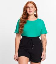 Blusa Manga Curta Feminina Plus Size Secret Glam Verde Blusa Manga Curta Feminina Plus Size Secret Glam Verde