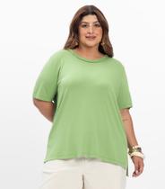 Blusa Manga Curta Feminina Plus Size Secret Glam Verde Blusa Manga Curta Feminina Plus Size Secret Glam Verde