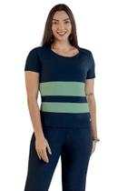 Blusa Manga Curta Gola Redonda Listrada em Viscose Juanna - Conforto e Estilo