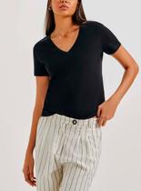 Blusa Manga Curta Hering 4EZ9 Feminina Gola V Algodão T. P/EXG