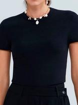 Blusa Manga Curta Hering 4H31 Feminina Slim Ribana Canelada T. P/XG Blusa Manga Curta Hering 4H31 Feminina Slim Ribana Canelada T. P/XG