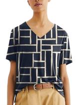 Blusa Manga Curta Hering 4H7Q Feminina Estampada Viscose T. M/XXG