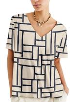 Blusa Manga Curta Hering 4H7Q Feminina Estampada Viscose T. M/XXG
