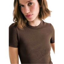 Blusa Manga Curta Hering Em Ribana Feminino 4H31 Blusa Manga Curta Hering Em Ribana Feminino 4H31