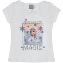 Blusa Manga Curta Infantil Frozen Branco - Disney V