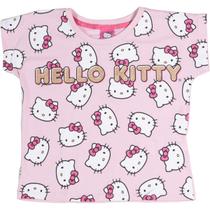 Blusa Manga Curta Infantil Hello Kitty Rosa - Hello Kitty