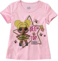 Blusa Manga Curta Infantil Menina LOL Rosa Claro - Malwee Blusa Manga Curta Infantil Menina LOL Rosa Claro - Malwee