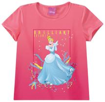 Blusa Manga Curta Infantil Menina Princesa Cinderela Coral - Malwee Blusa Manga Curta Infantil Menina Princesa Cinderela Coral - Malwee