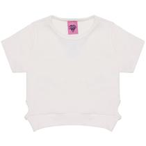 Blusa Manga Curta Infantil Recorte Branco - Yeapp