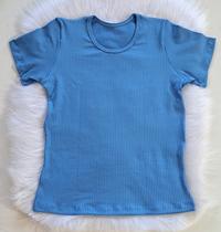 Blusa manga Curta malha canelada