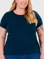 Blusa Manga Curta Malwee 1000087841 Feminina Plus Size Meia Malha T. G1/G4