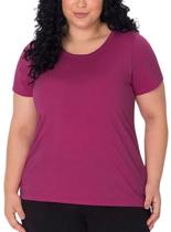 Blusa Manga Curta Malwee 1000087841 Feminina Plus Size Meia Malha T. G1/G4