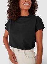 Blusa Manga Curta Malwee 1000120770 Feminina Sem Cavas Algodão Comfy T. P/GG