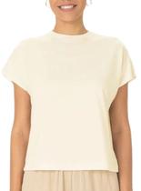 Blusa Manga Curta Malwee 1000120770 Feminina Sem Cavas Algodão Comfy T. P/GG