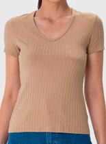Blusa Manga Curta Malwee 1000127045 Feminina Canelada Viscose T. P/XGG