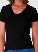 Blusa Manga Curta Malwee 1000127045 Feminina Canelada Viscose T. P/XGG