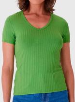 Blusa Manga Curta Malwee 1000127045 Feminina Canelada Viscose T. P/XGG