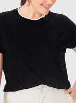 Blusa Manga Curta Malwee 1000127465 Feminina Plus Size Ampla Viscose T. G1/G4
