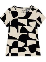 Blusa Manga Curta Malwee 1000129025 Feminina Estampada Viscolinho Stretch T. P/XGG