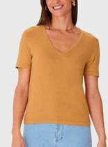 Blusa Manga Curta Malwee 1000129026 Feminina Decote V Malha Linho T. P/XGG Blusa Manga Curta Malwee 1000129026 Feminina Decote V Malha Linho T. P/XGG