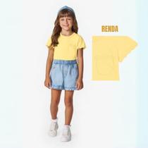 Blusa Manga Curta Menina 1 a 3 anos Trick Nick Bolso Detalhe Renda Amarela Blusa Manga Curta Menina 1 a 3 anos Trick Nick Bolso Detalhe Renda Amarela