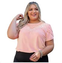 Blusa manga curta plus size tamanhos grandes sku:bp11