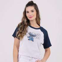 Blusa Manga Curta Stitch Branca - Disney