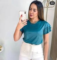 Blusa manga curta suede três marias feminina