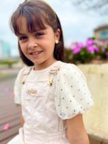 Blusa Manga Em Tule Com Strass Dourado Animê Blusa Manga Em Tule Com Strass Dourado Animê