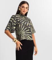 Blusa Manga Flutuante de Viscose Endless Verde Blusa Manga Flutuante de Viscose Endless Verde