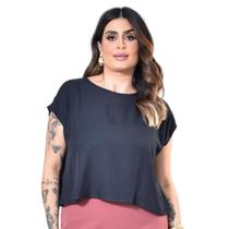 Blusa Manga Japonesa Viscose Sarjada Plus Size 42 Ao 52