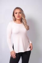 Blusa Manga Longa Abertura Lateral Branco Sintonia Blusa Manga Longa Abertura Lateral Branco Sintonia