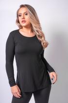 Blusa Manga Longa Abertura Lateral Preto Sintonia Blusa Manga Longa Abertura Lateral Preto Sintonia