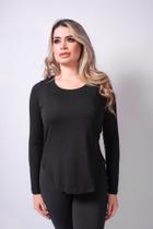 Blusa Manga Longa Arredondada Preto Sintonia