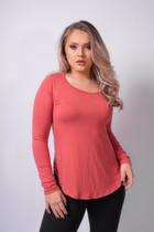 Blusa Manga Longa Arredondada Rosa Sintonia Blusa Manga Longa Arredondada Rosa Sintonia