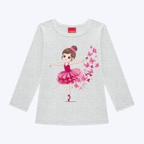 Blusa Manga Longa Bailarina Infantil Menina Kyly 1000749