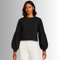 Blusa Manga Longa Balão - Cereja Rosa Blusa Manga Longa Balão - Cereja Rosa