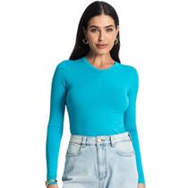 Blusa Manga Longa Básica Select Gola V Cores