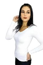 Blusa Manga Longa Branca Básica - Hellen Carolina Blusa Manga Longa Branca Básica - Hellen Carolina